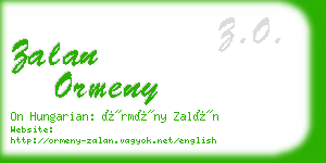 zalan ormeny business card